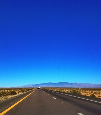 The drive north on I-15 past Las Vegas, Nevada
