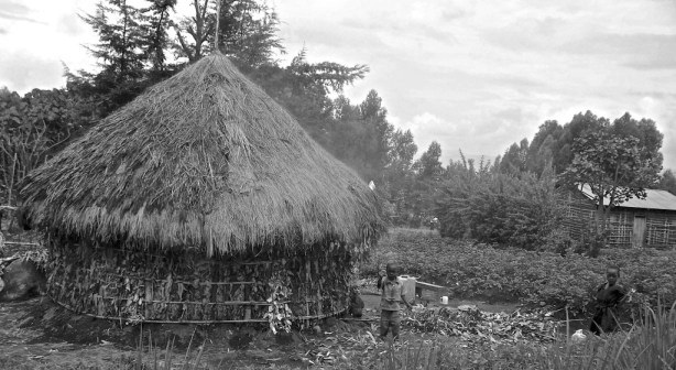 Rwanda A hut in Volcanoes National Park