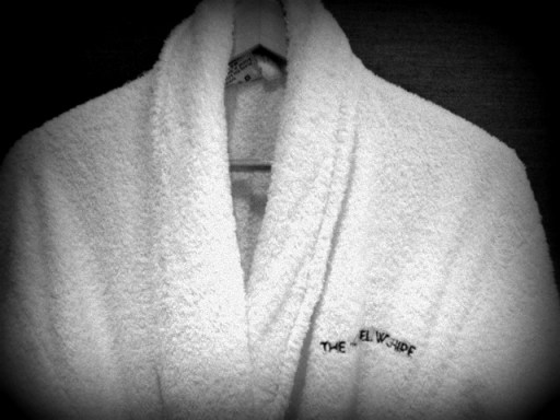A plush robe at Hotel Wilshire