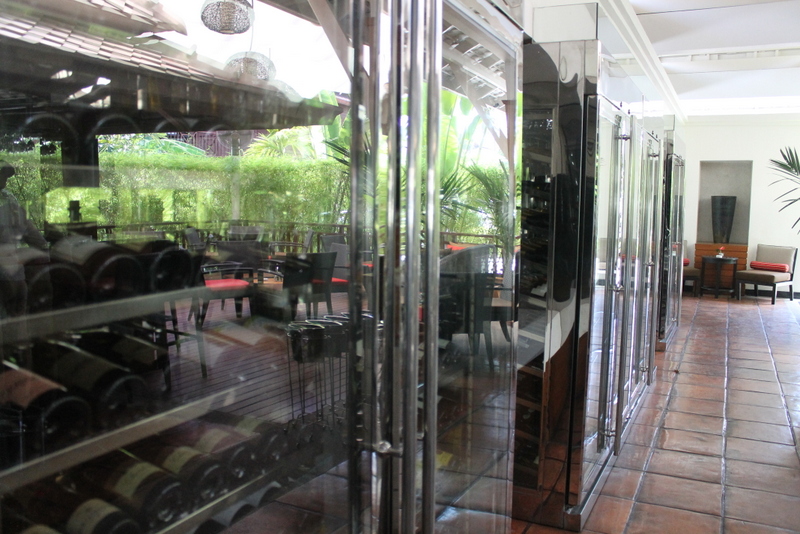 The extensive wine selection at Amari's Prego