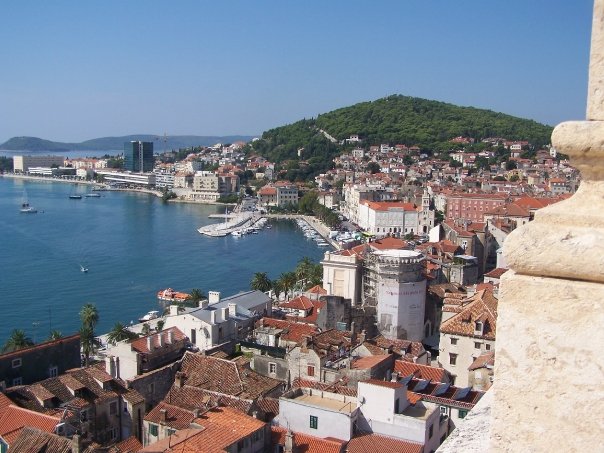 The view from a top the bell tower in Split, Croatia.