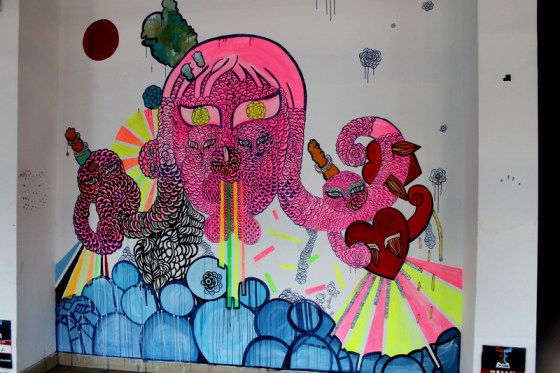 Colorful street art at Tel Aviv bus station