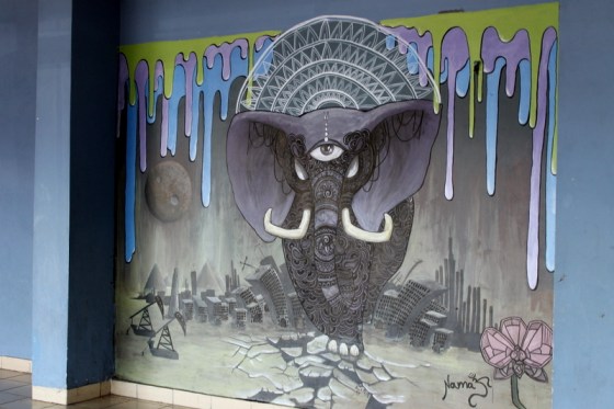 Elephants as street art