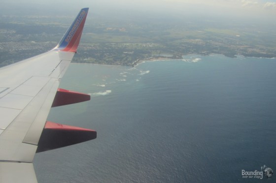 Puerto Rico coast from the plane