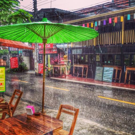 A day filled with rain during the winter in Chiang Mai