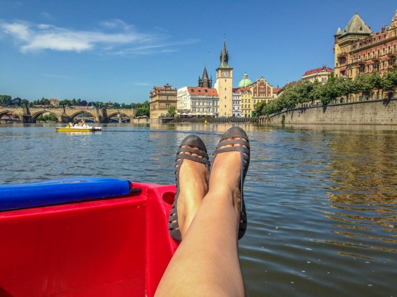 Prague paddle boating