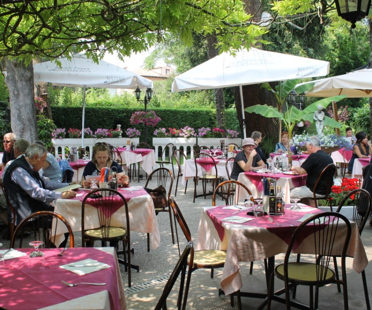 A restaurant at Lido Beach, Italy