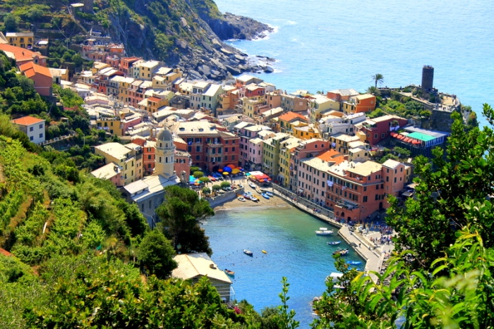 The view of Vernazza from the trail