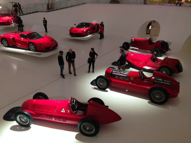 Cars on display at the Ferrari Museum
